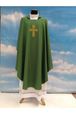 Primavera Fabric Green Chasuble - SO652G-Church Life-Solivari-Michigan Church Supply