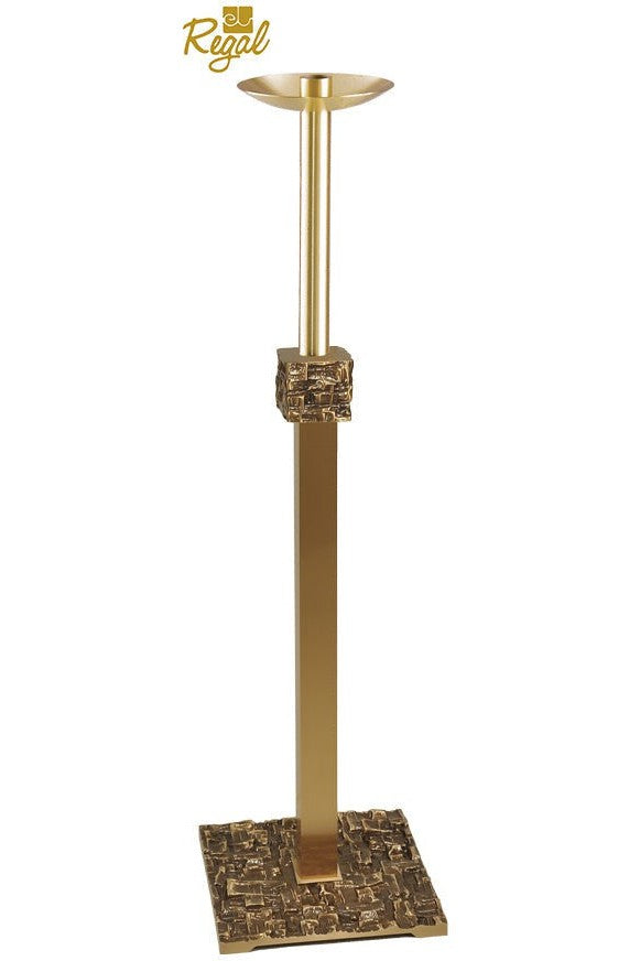 Processional Candlestick - QF63FC51-Church Life-Empire Bronze-Fixed-Satin-Michigan Church Supply