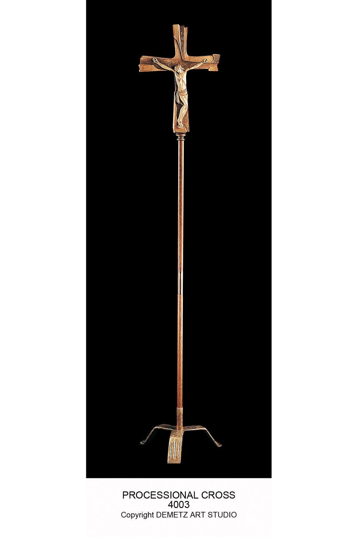 Processional Cross - HD4003-Church Life-Demetz-Cross-Michigan Church Supply