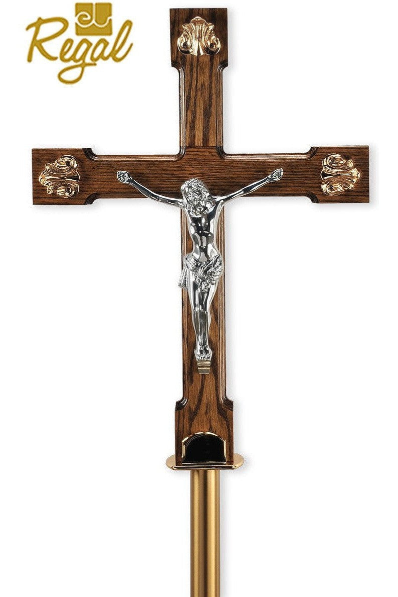 Processional Cross - QF11PC45-Church Life-Empire Bronze-High Polish-Michigan Church Supply