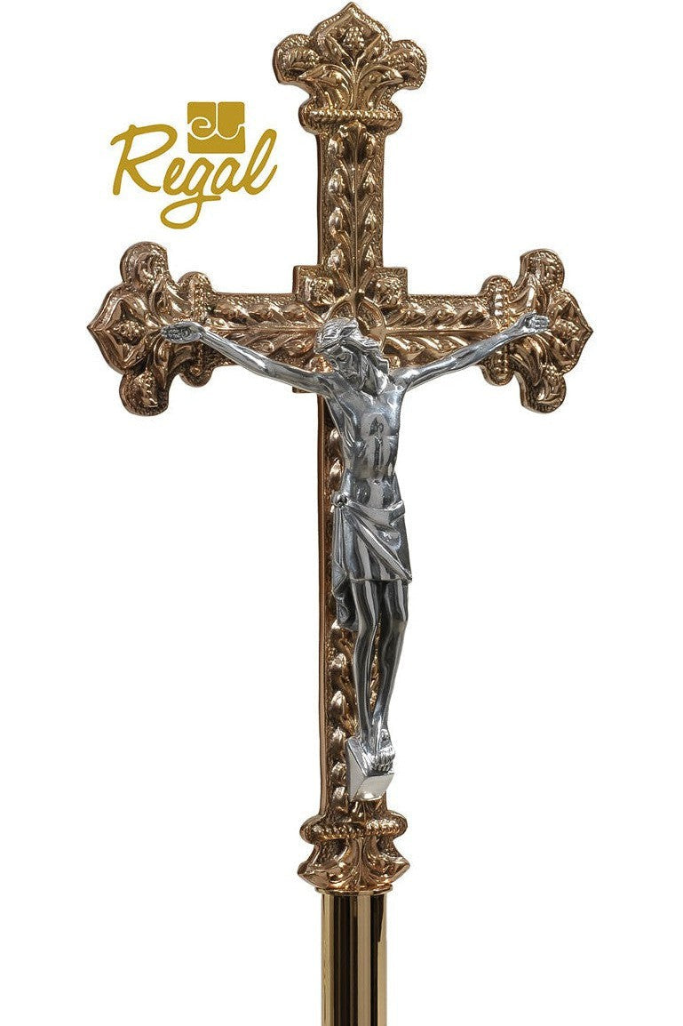 Processional Cross - QF20PC75-Church Life-Empire Bronze-High Polish-Michigan Church Supply