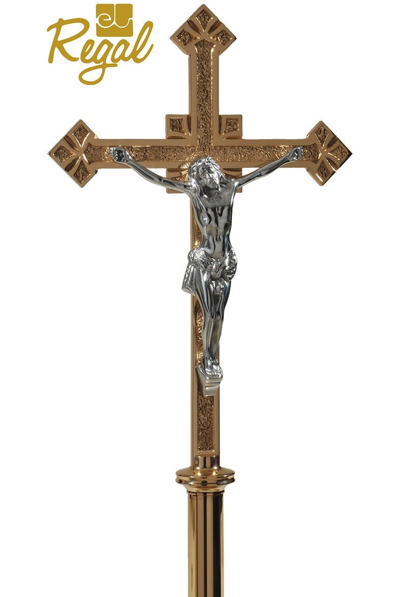 Processional Cross - QF27PC40-Church Life-Empire Bronze-High Polish-Michigan Church Supply