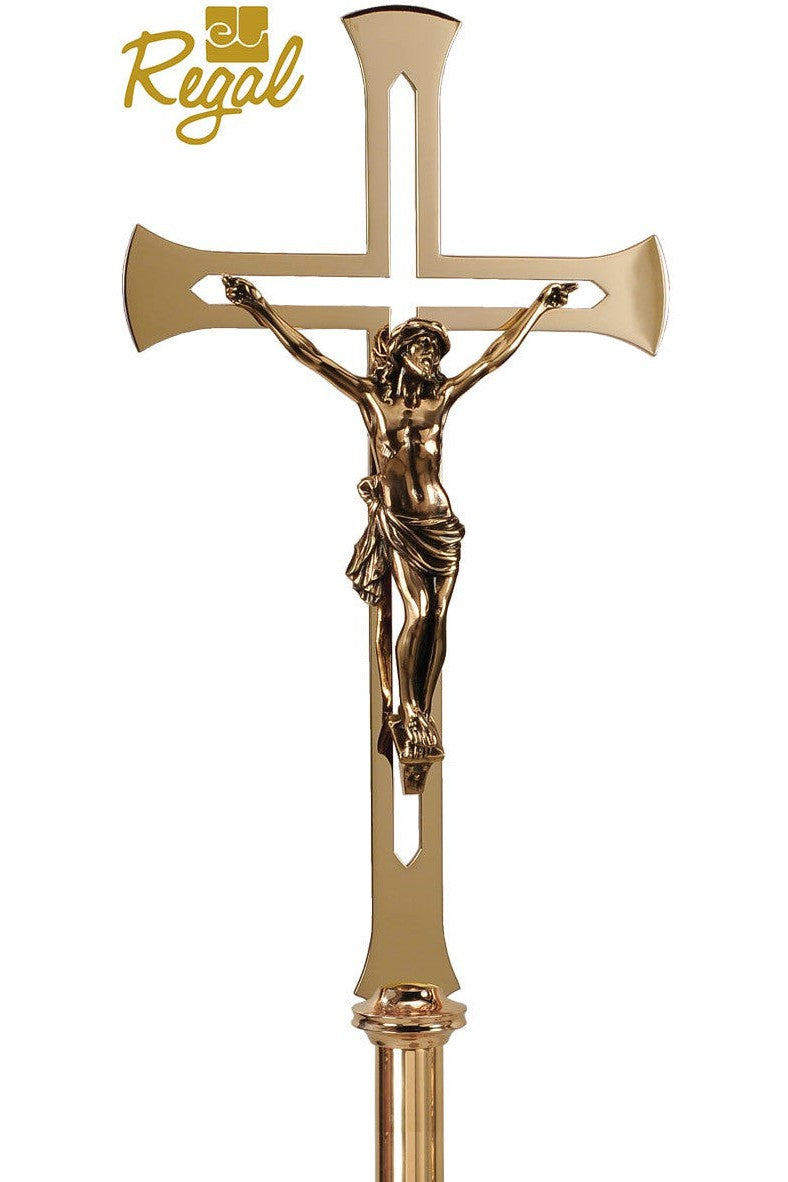 Processional Cross - QF30PC59-Church Life-Empire Bronze-High Polish-Michigan Church Supply