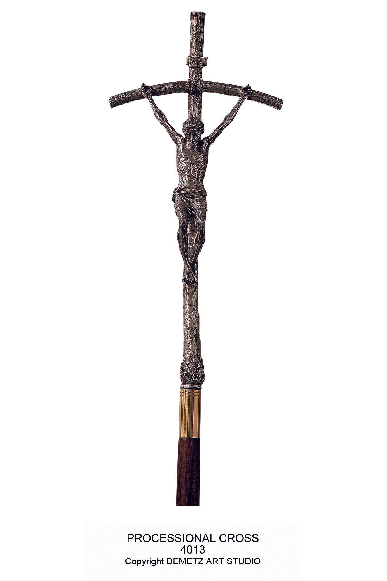 Processional Cross - cast in aluminum - HD4013-Church Life-Demetz-Cross-Michigan Church Supply