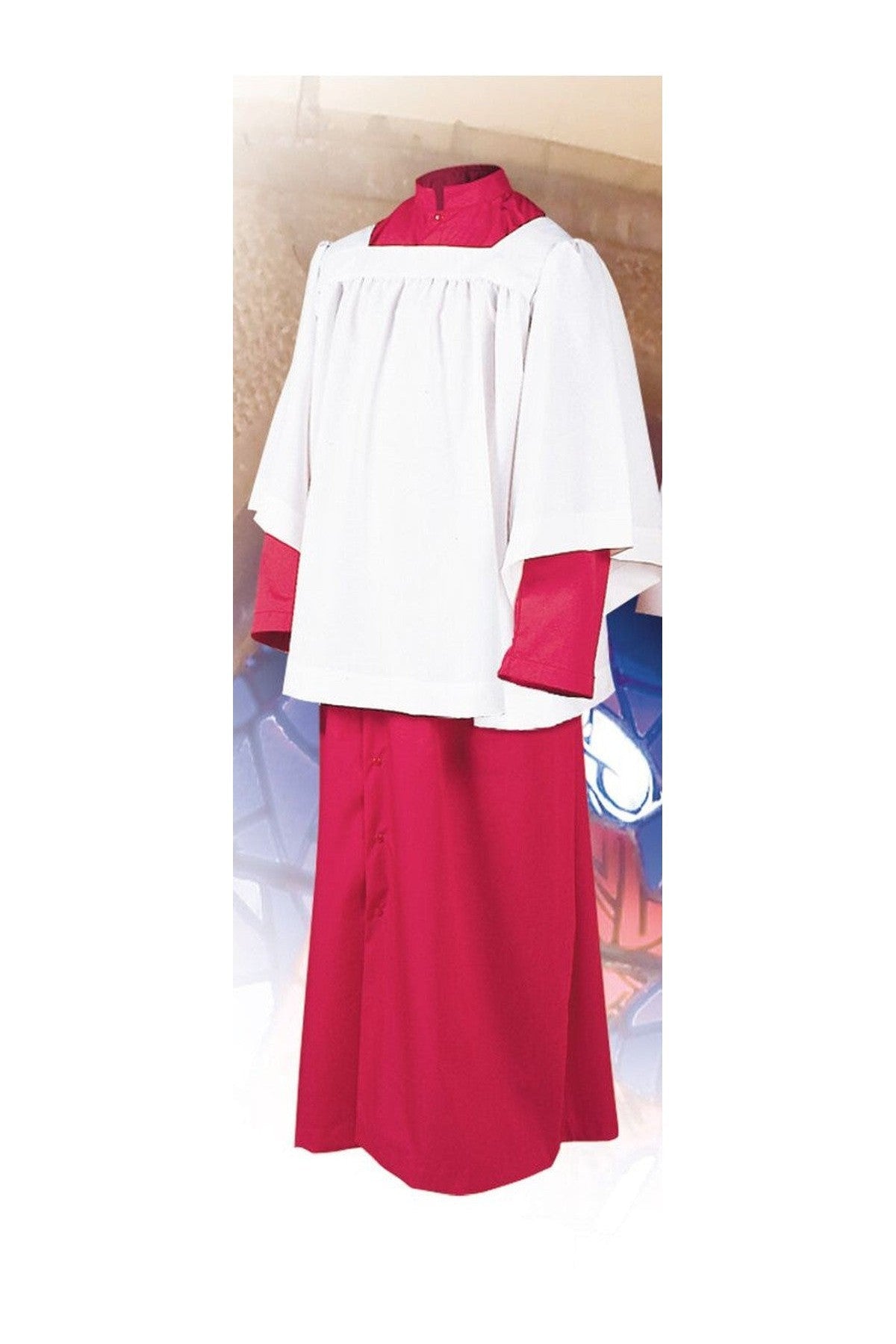 Red Altar Server Roman Cassocks with Button Front - UT215U-Church Life-Abbey Brand-7-Michigan Church Supply