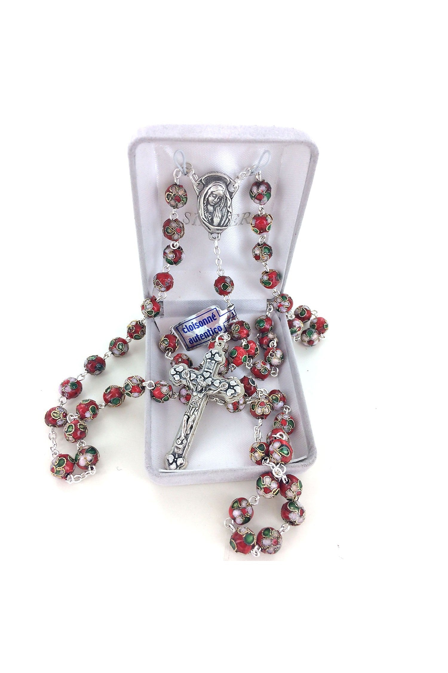 Red Cloisonne Rosary - WOSR3998RDJC-Inspirational Gifts-Singer-Michigan Church Supply