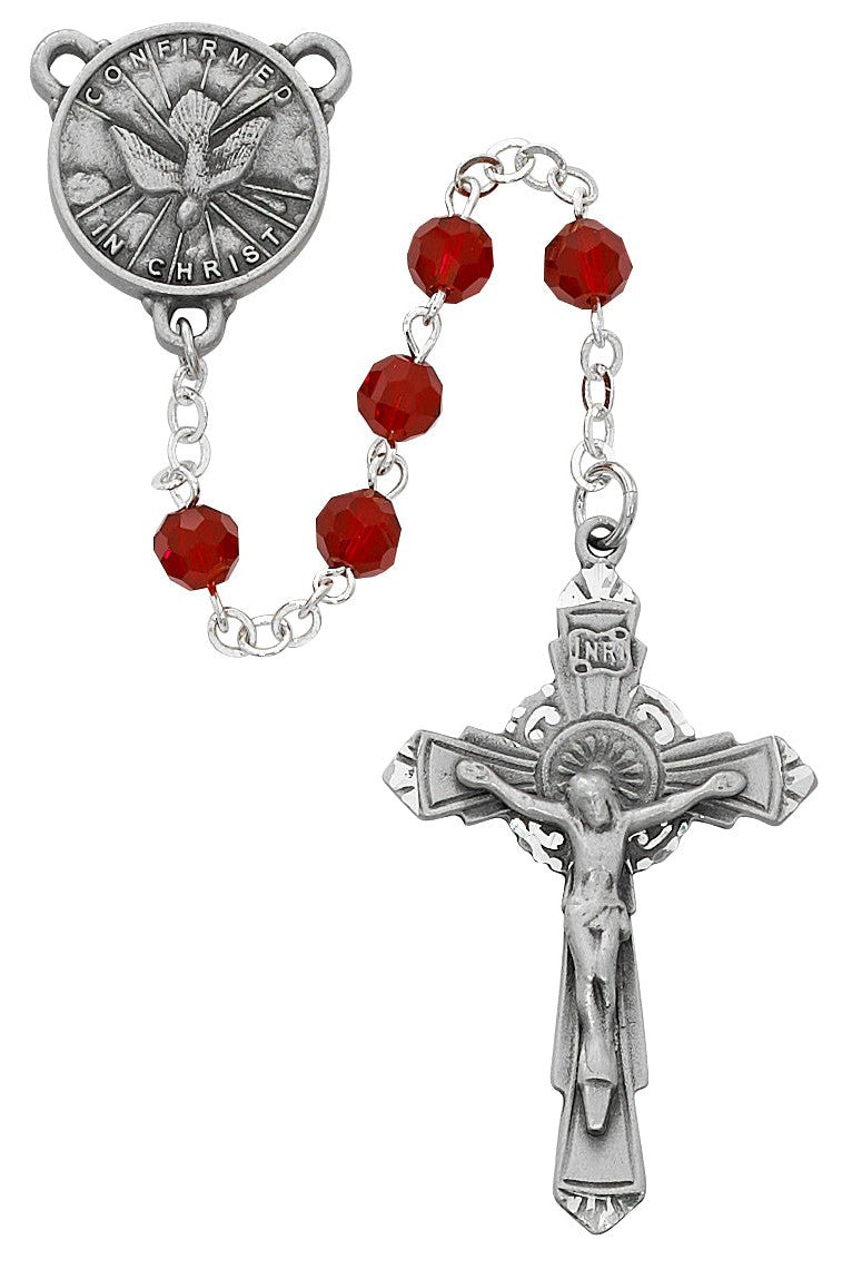 Red Holy Spirit Rosary - UZR707DF-Inspirational Gifts-McVan-Michigan Church Supply