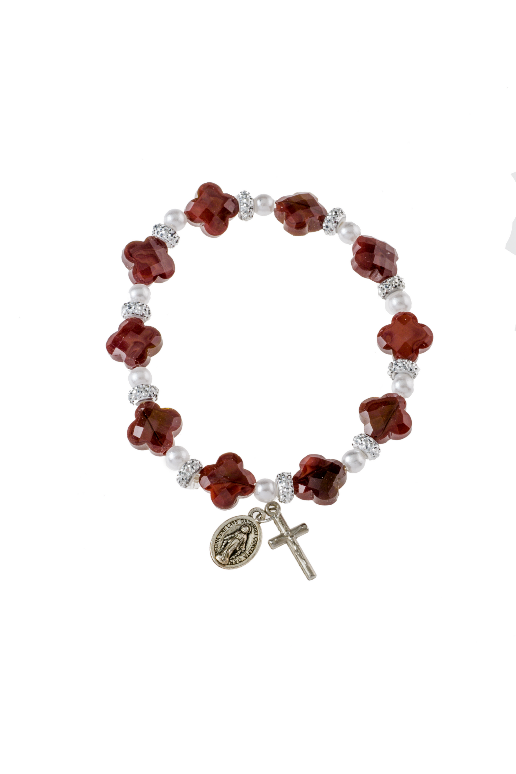 Red Rosary Bracelet - LA4883207-Inspirational Gifts-RELIGIOUS ART INC-Michigan Church Supply