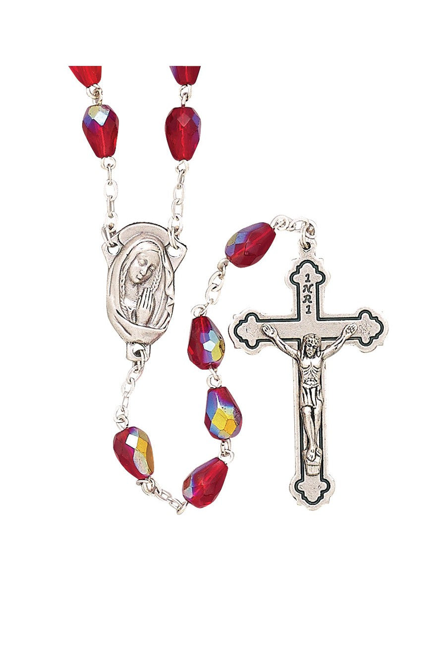 Red Tear Drop Rosary - WOSR3960RDJC-Jewelry-Singer-Michigan Church Supply