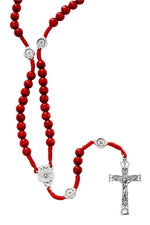 Red Wood Corded Holy Spirit Rosary - UZP265R-Inspirational Gifts-McVan-Michigan Church Supply