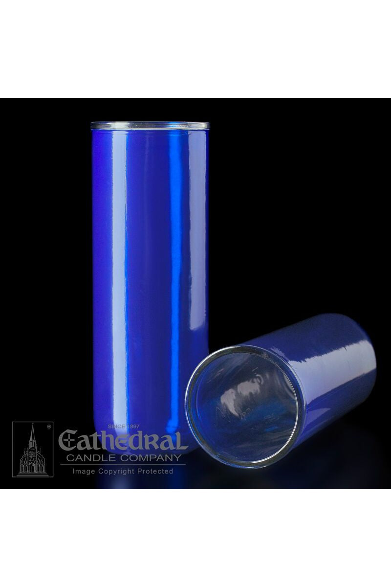 Reusable Glass Globes - Blue (5,6,7-Day) - UM1615-52-Church Life-Cathedral Candle-Michigan Church Supply