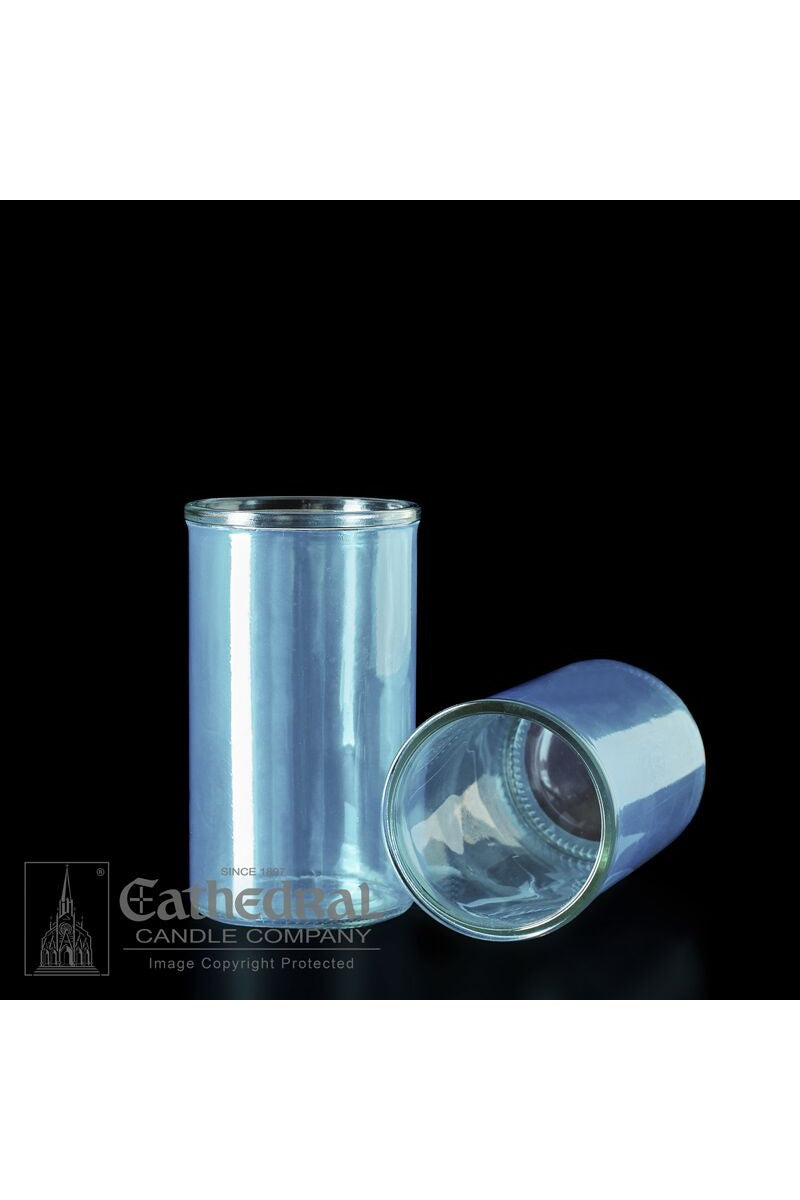 Reusable Glass Globes - Light Blue (3-Day) UM1614-27-Church Life-Cathedral Candle-Michigan Church Supply