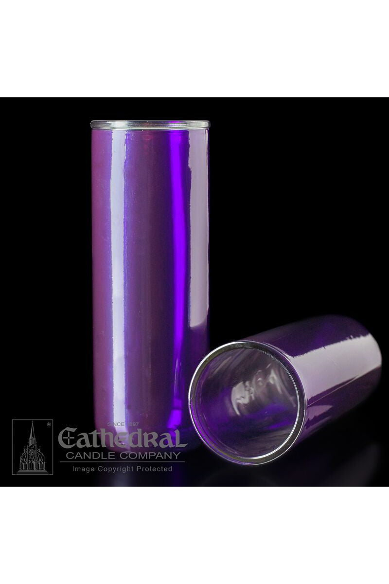 Reusable Glass Globes - Purple (5,6,7-Day) - UM1615-19-Church Life-Cathedral Candle-Michigan Church Supply