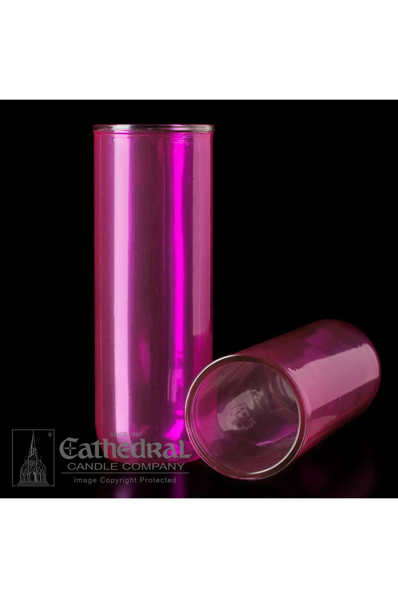 Reusable Glass Globes - Rose (5,6,7-Day) - UM1615-ROSE-Church Life-Cathedral Candle-Michigan Church Supply