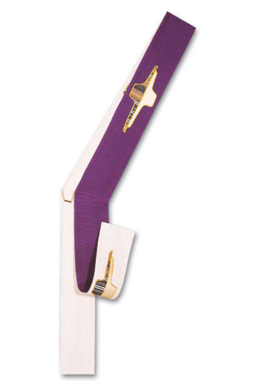 Reversible Deacon Stole - WN34-2605-Church Life-Art Studio Slabbinck-Purple/White-Michigan Church Supply