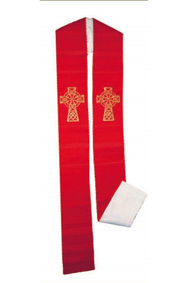 Reversible Priest Stole- TF610-Church Life-Harbro-Off-White/Red-Michigan Church Supply