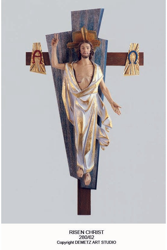 Risen Christ with Halo - HD28062-Church Life-Demetz-Linden Wood 36"-Michigan Church Supply