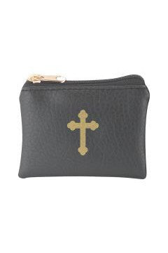 Rosary Case Calf-Grained Leatherette - TA1647-Inspirational Gifts-Hirten-Black-Michigan Church Supply