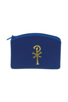 Rosary Case with Chi-Rho symbol - Blue and Black - TA1676-Inspirational Gifts-Hirten-Blue-Michigan Church Supply