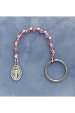 Rosary Keychain - HX26230-Inspirational Gifts-Devon-Pink-Michigan Church Supply