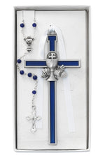 Rosary and Cross Gift Set - Blue - UZCBS5-Inspirational Gifts-McVan-Michigan Church Supply