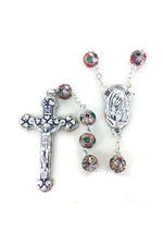 Rose Cloisonne Rosary - WOSR3998ROJC-Inspirational Gifts-Singer-Michigan Church Supply