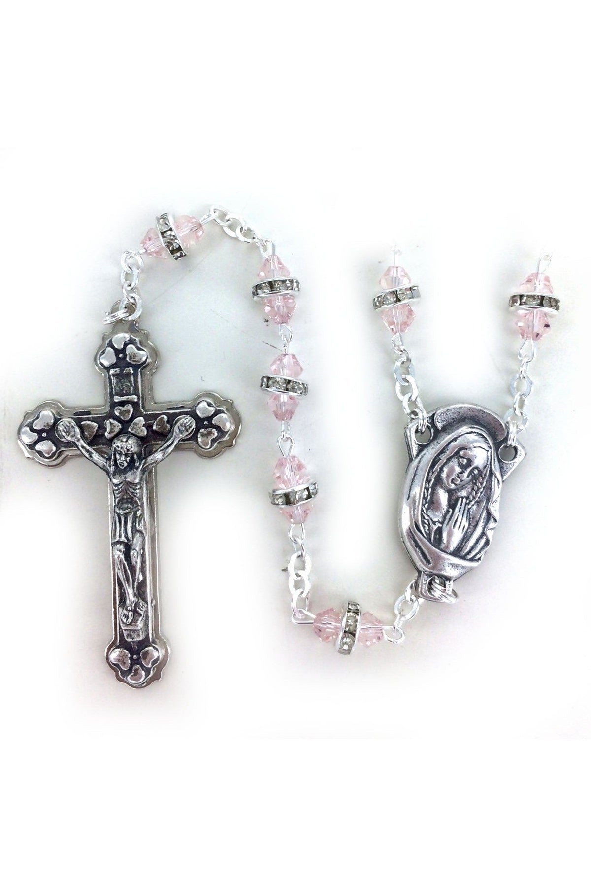 Rose Glass Beaded Rosary - WOSR4012ROJC-Inspirational Gifts-Singer-Michigan Church Supply