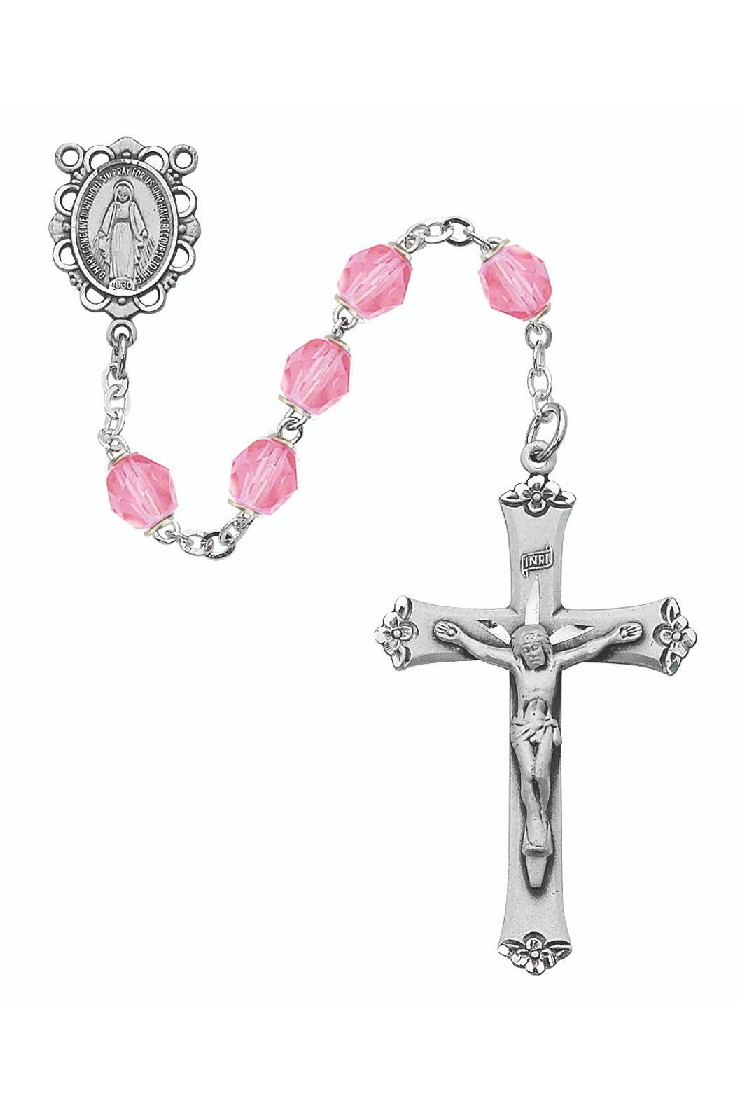 Rose colored Rosary - UZ875LRSF-Inspirational Gifts-McVan-Michigan Church Supply