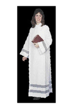 SL4995 Polyester Linen Alb w/ 2" Lace Bands (Women's)-Church Life-Beau Veste-Size 8-Michigan Church Supply