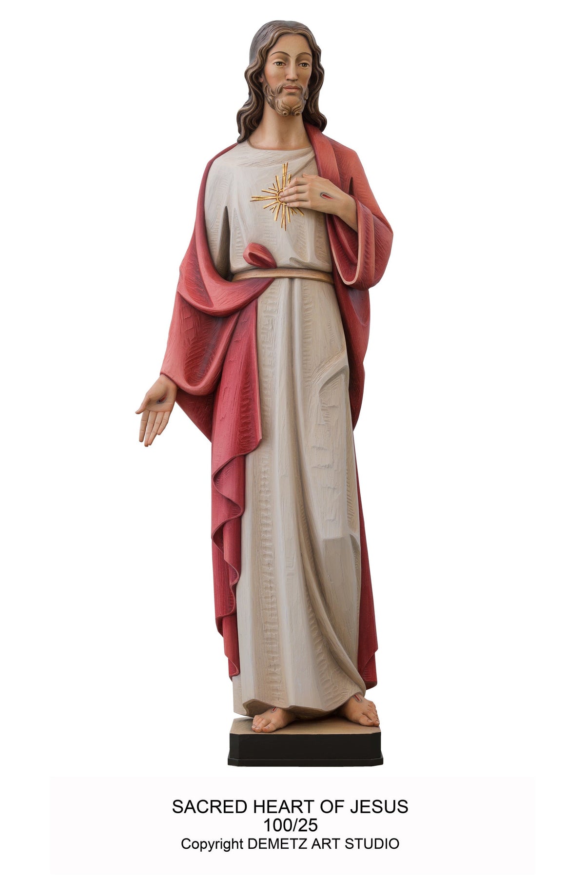 Sacred Heart of Jesus - HD10025-Church Life-Demetz-Linden Wood 36"-Michigan Church Supply