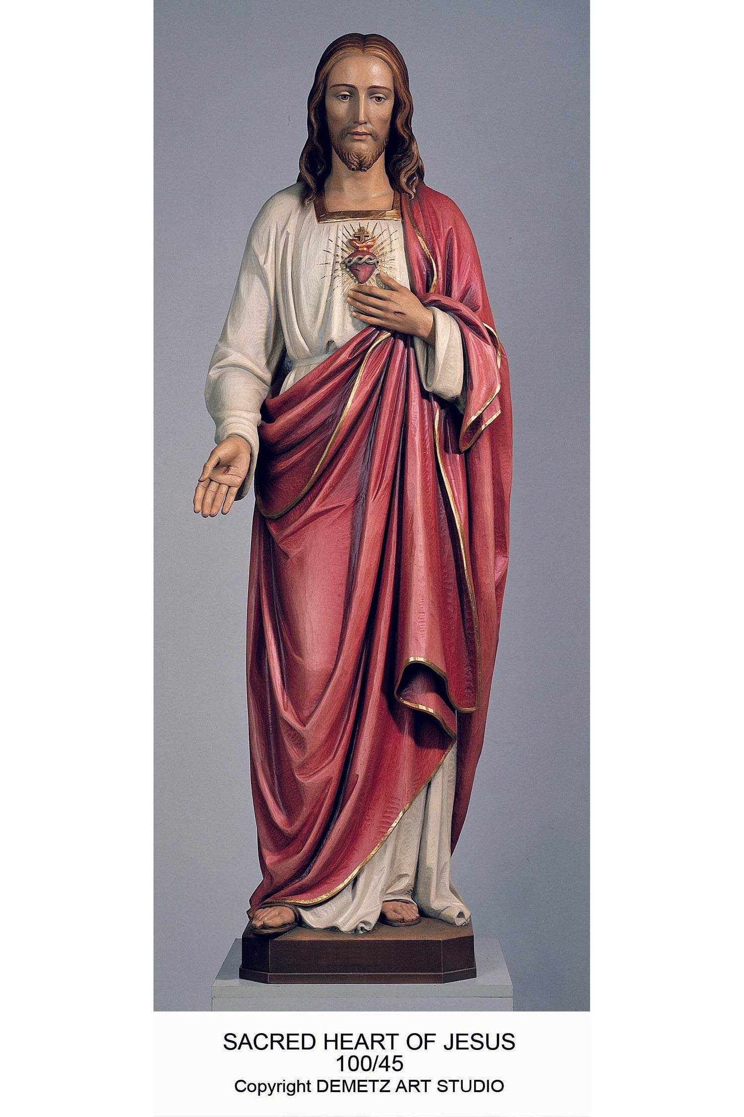 Sacred Heart of Jesus - HD10045-Church Life-Demetz-Linden Wood 36"-Michigan Church Supply