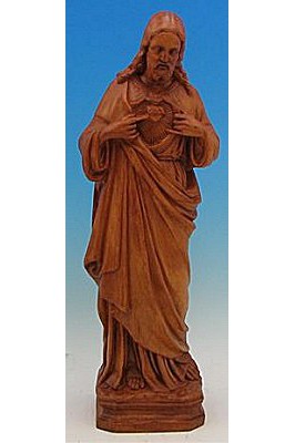 Sacred Heart of Jesus WJSA2480C-Inspirational Gifts-Space Age Plastics-Wood Stain-Michigan Church Supply