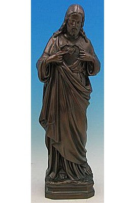 Sacred Heart of Jesus WJSA2480C-Inspirational Gifts-Space Age Plastics-Bronze-Michigan Church Supply