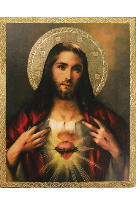 Sacred Heart of Jesus plaque - ZWL1151017-Inspirational Gifts-Goldscheider of Vienna-Michigan Church Supply