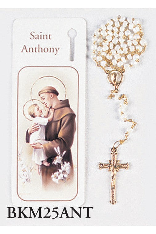 Saint Anthony Bookmark with Rosary - WSBKM25ANT-Inspirational Gifts-San Francis-Michigan Church Supply