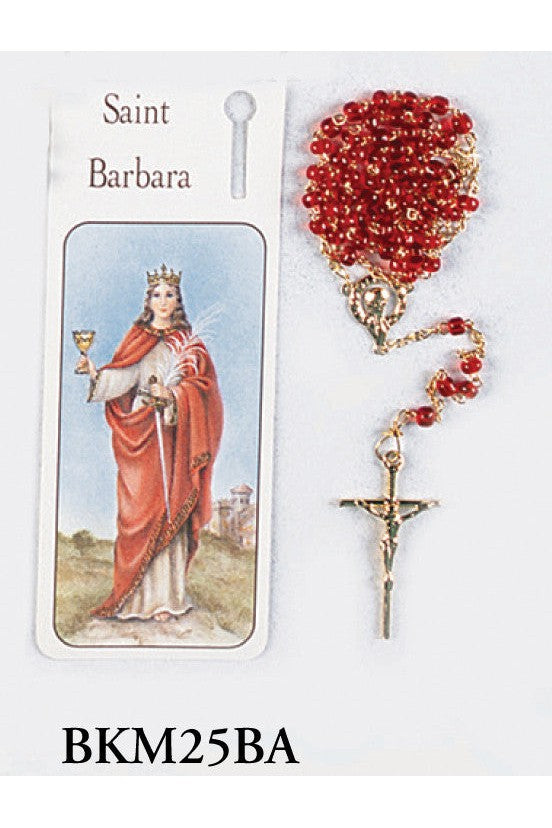 Saint Barbara Bookmark with Rosary - WSBKM25BA-Inspirational Gifts-San Francis-Michigan Church Supply