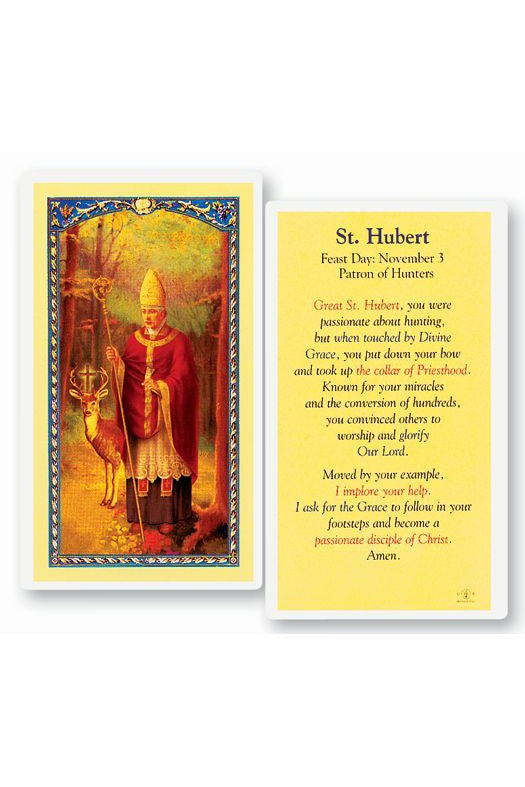 Saint Hubert Holy Card - TA800589-Inspirational Gifts-Hirten-Michigan Church Supply