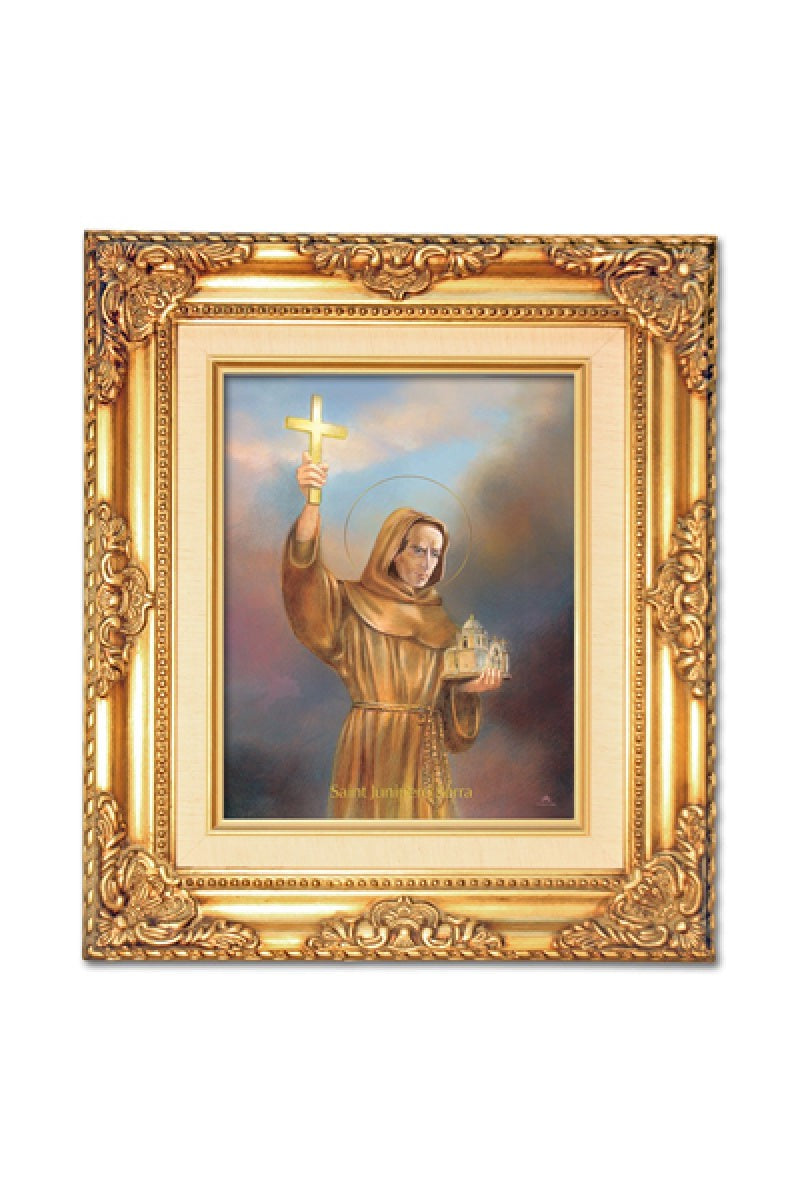 Saint Junipero Serra in Frame - WSPR808212-Inspirational Gifts-San Francis-Michigan Church Supply