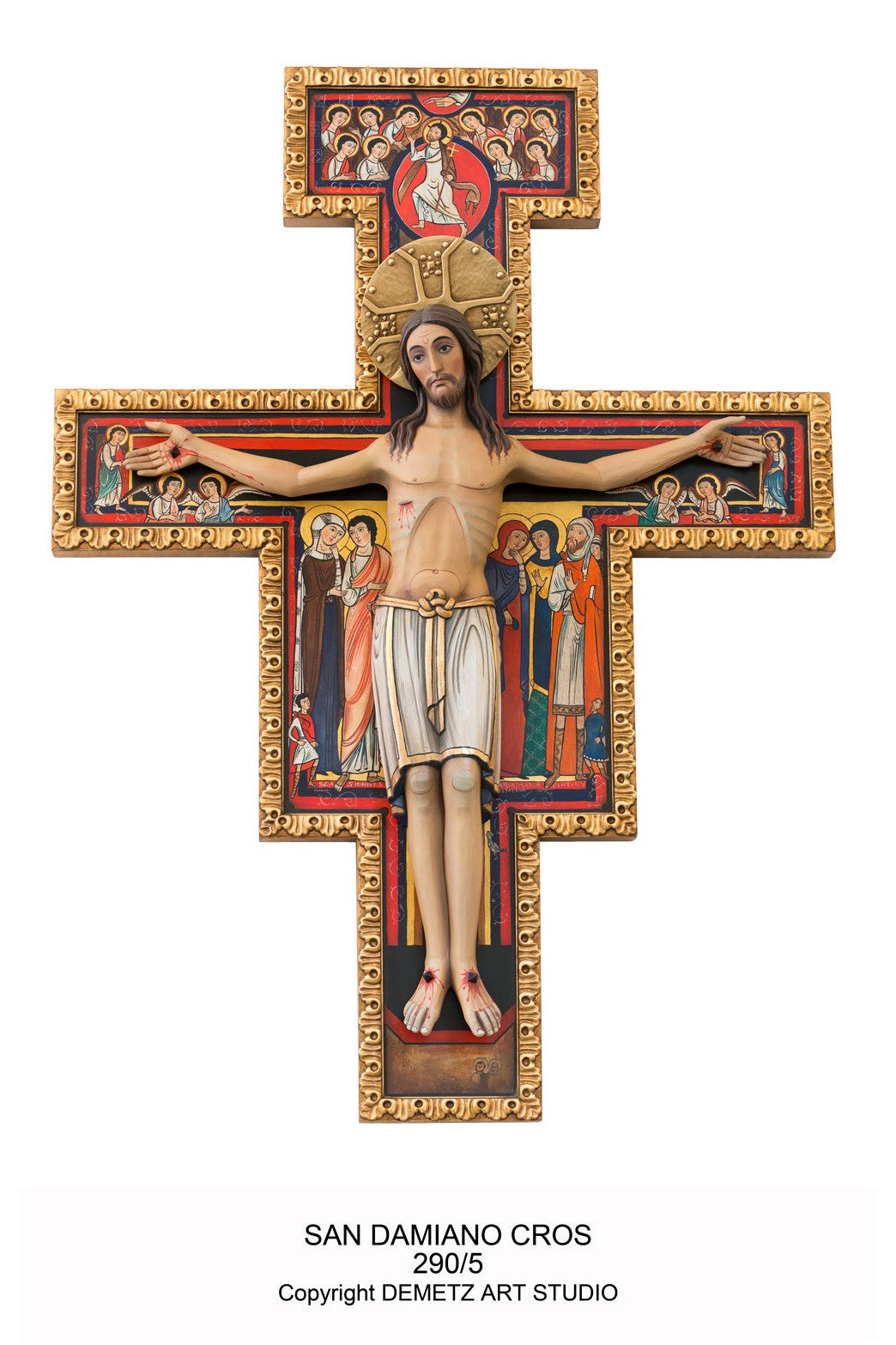 San Damiano Cross - HD2905-Church Life-Demetz-Corpus 16"-Michigan Church Supply