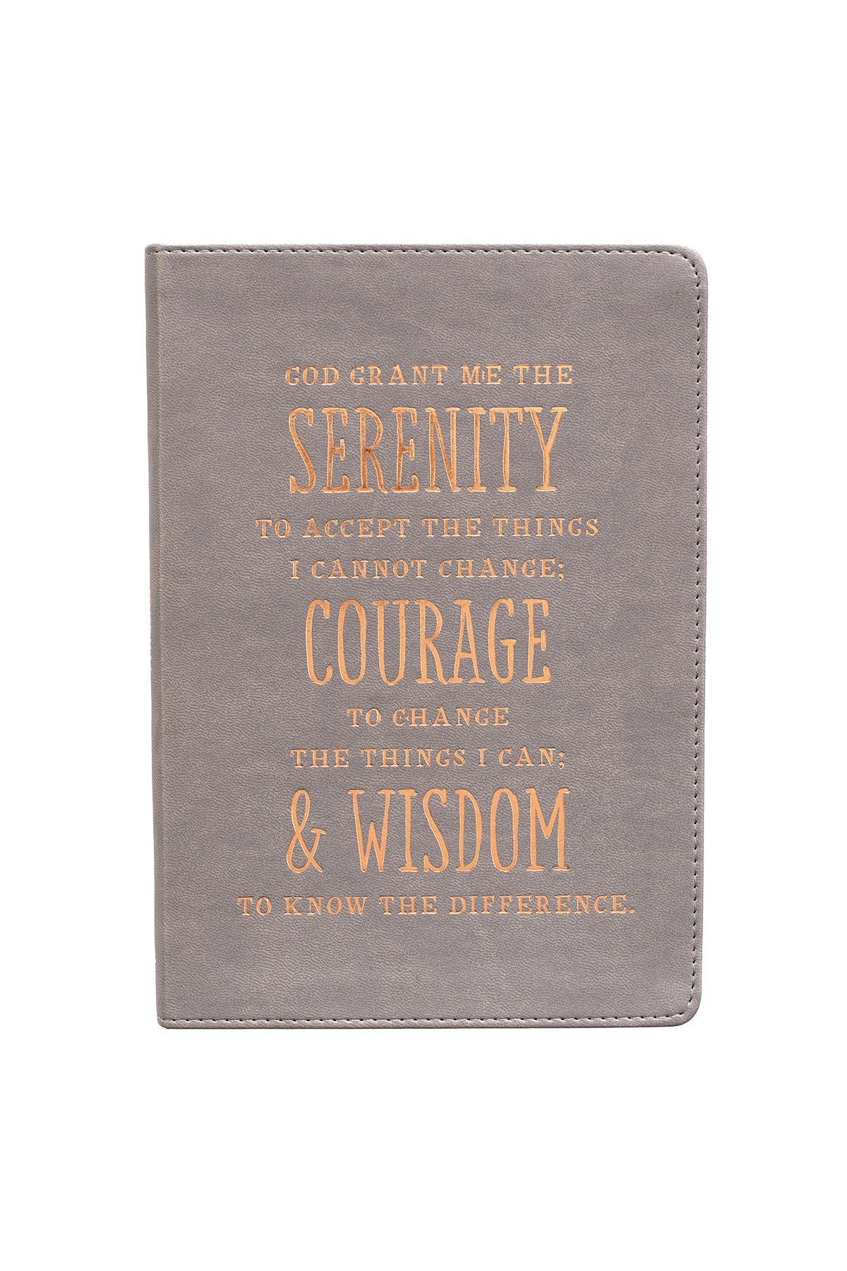 Serenity, Courage And Wisdom Luxleather Journal in Gray - GCJL294-Inspirational Gifts-Christian Art Gifts-Michigan Church Supply