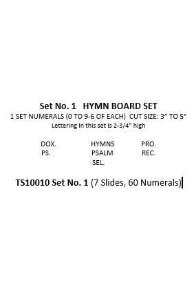 Set No. 1 - Church Hymn Board Slides & Number Set - TS10010-Church Life-Flynn MFG-3"-Michigan Church Supply