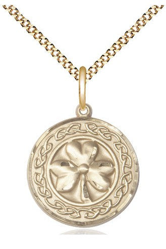 Shamrock with Celtic Border - FN5106-Jewelry-Bliss Mfg-Gold Filled-Michigan Church Supply