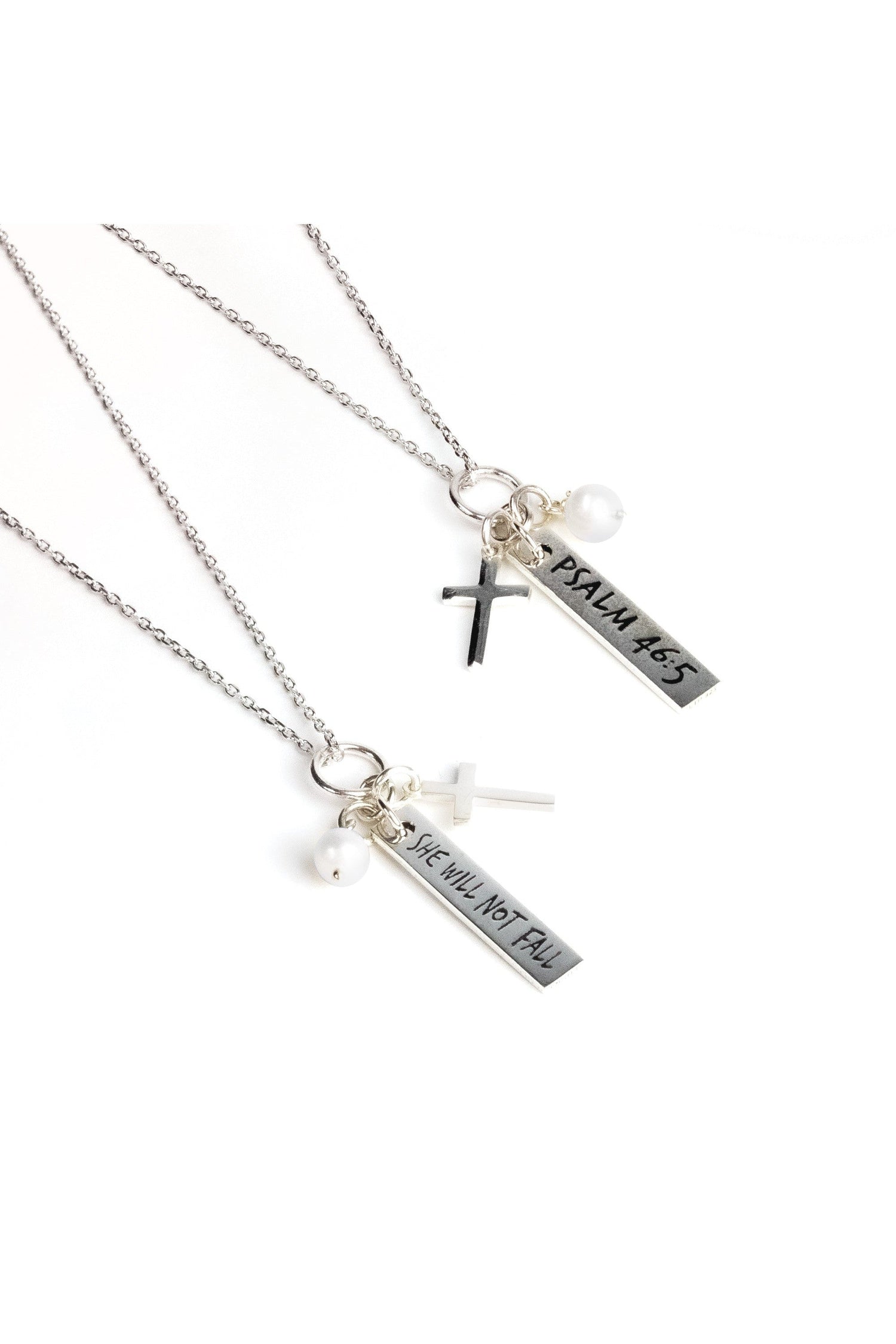 She Will Not Fall Scripture Necklace - FRSS319-Inspirational Gifts-Logos Trading Post-Michigan Church Supply