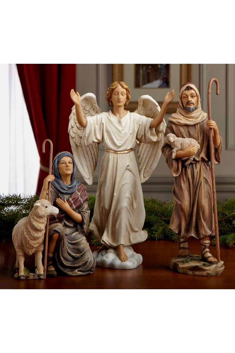 Shepherds and Angel for The Real Life Nativity-Inspirational Gifts-Three Kings Gifts-10 Inch Set-Michigan Church Supply