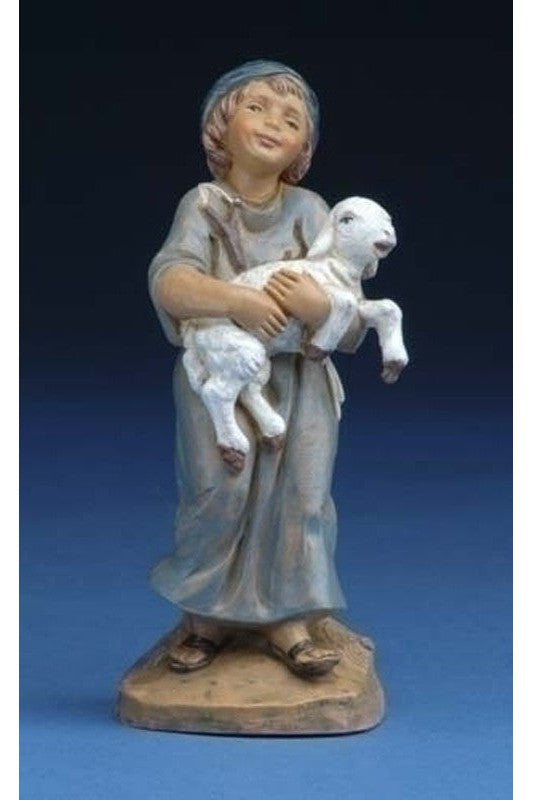 Silas Boy Holding Sheep Fontanini 5"- LI57521-Inspirational Gifts-Fontanini-Michigan Church Supply