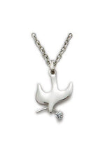 Silver Dove necklace - UZL9243-Inspirational Gifts-McVan-Michigan Church Supply