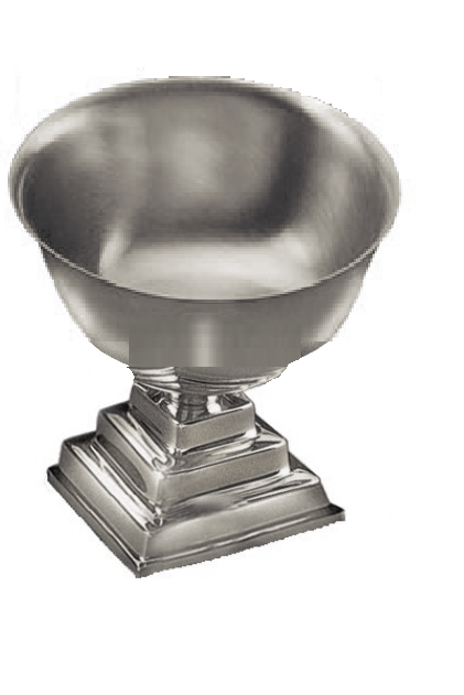 Silverplate Baptismal Bowl with square base - EURW6SP-Church Life-Artistic-Michigan Church Supply