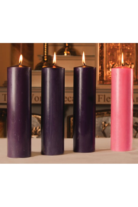 Solid Purple Pillar Advent Set - HE83703-Church Life-Dadant-Michigan Church Supply