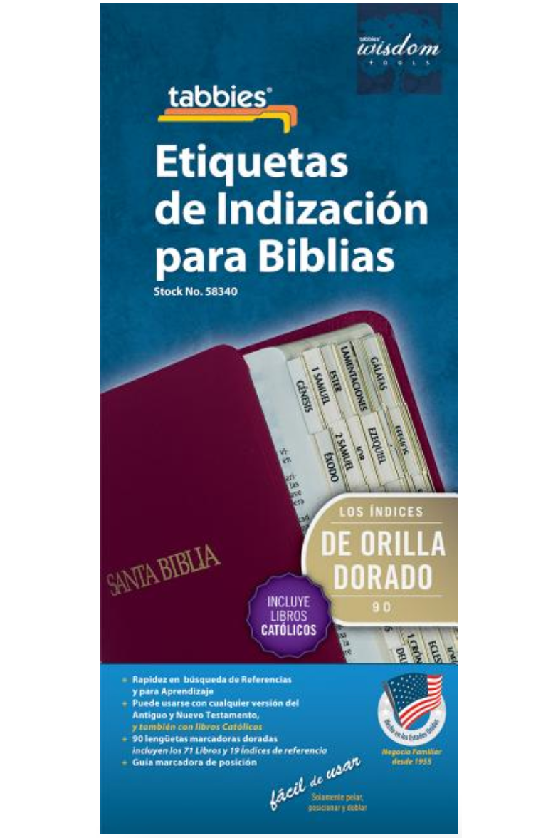 Spanish Catholic Bible Tab with Gold Center Strip & Black Lettering - 9789900493402-Inspirational Gifts-Spring Arbor-Michigan Church Supply