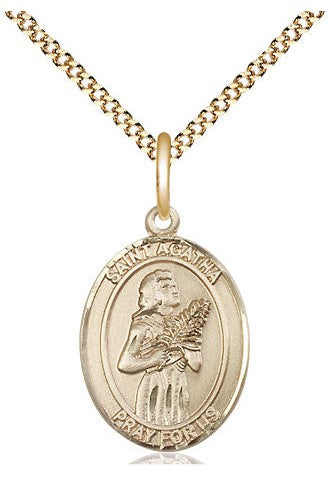 St Agatha Medal - FN8003-Jewelry-Bliss Mfg-Gold Filled-Michigan Church Supply